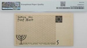 5 marks 1940 Lodz ghetto - standard paper - No. 83XXXXXXXX