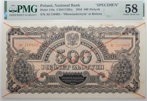 500 zloty 1944 -owym - MODEL - ser. AC
