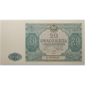 20 złotych 1946 - ser. A - kremowy papier