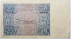20 gold 1946 - ser. D - variety in blue