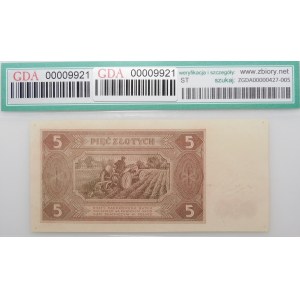 5 złotych 1948 - ser. A 0000000 - AKCEPT - RZADKI