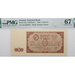 5 złotych 1948 - ser. AC