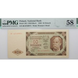 10 złotych 1948 - ser. BC