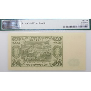 50 złotych 1948 - ser. DB - papier prążkowany