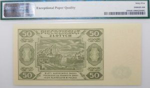 50 zloty 1948 - ser. DB - ribbed paper
