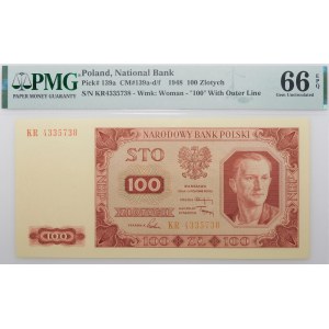 100 złotych 1948 - ser. KR