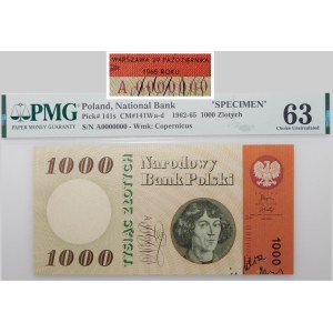 1000 zlotych 1965 - ser. A 0000000 - AKCEPT - BARDZO RZADKIE