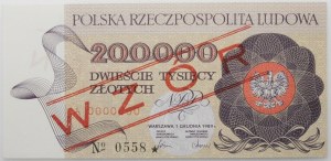 200,000 gold 1989 - ser. A 0000000 - MODEL - No 0558★.