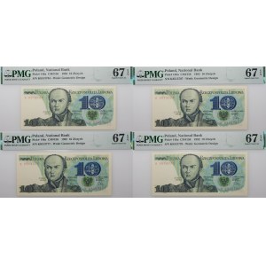 zestaw 4 x 10 złotych 1982 - ser. K