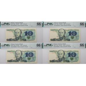 zestaw 4 x 10 złotych 1982 - ser. D
