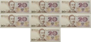 set of 7 x 20 gold 1982 - ser. AM