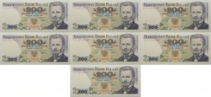 set of 7 x 200 gold 1988 - ser. EN