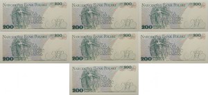 set of 7 x 200 gold 1988 - ser. EN