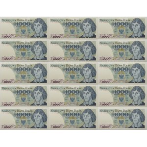 zestaw 15 x 1000 złotych 1982 - ser. KB - kolejne numery