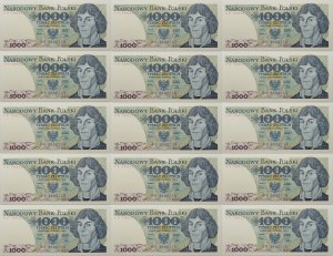set of 15 x 1000 gold 1982 - ser. KB - consecutive numbers