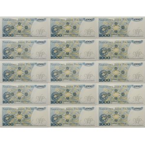 zestaw 15 x 1000 złotych 1982 - ser. KB - kolejne numery