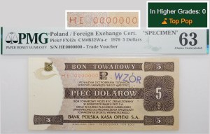 5 dollars 1979 PeKaO (Pewex) - ser. HE 0000000 - PATTERN