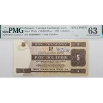 5 dolarów 1979 PeKaO (Pewex) - ser. HE 0000000 - WZÓR