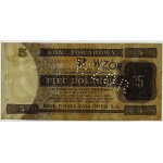 5 dolarów 1979 PeKaO (Pewex) - ser. HE 0000000 - WZÓR