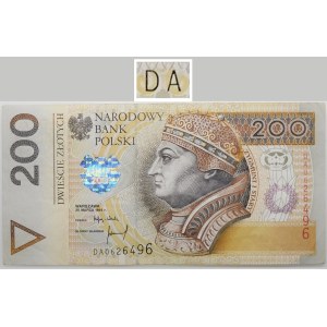 200 złotych 1994 - ser. DA - pierwsza seria PWPW
