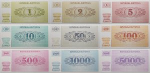 Slovenia - VZOREC set - 1, 2, 5, 10, 50, 100, 500, 1000, 5000 tolarjev