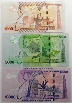 Uganda - set - 1000 shiling + 5000sh + 10,000sh 2010.