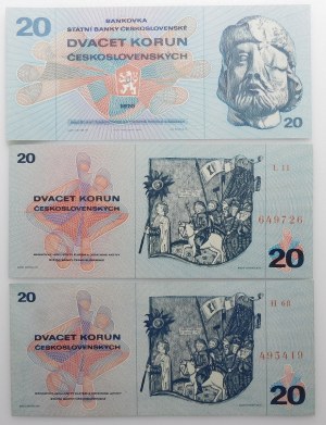 Czechoslovakia - set - 20 crowns 1970 ser. F + H + L