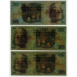 Czechosłowacja - zestaw - 20 koron 1970 ser. F + H + L