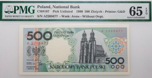 Polish cities 500 zlotys 1990 - ser. A