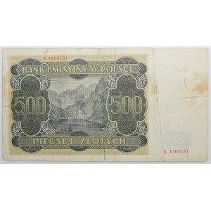 500 złotych 1940 - FAŁSZERSTWO LONDYŃSKIE - NIEWYŁAPANE, Z OBIEGU