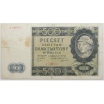 500 złotych 1940 - FAŁSZERSTWO LONDYŃSKIE - NIEWYŁAPANE, Z OBIEGU