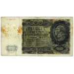 500 złotych 1940 - FAŁSZERSTWO LONDYŃSKIE - NIEWYŁAPANE, Z OBIEGU