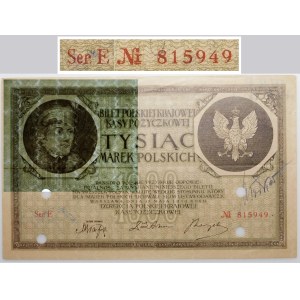 1000 marek 17.05.1919 - FAŁSZERSTWO - ZNAK WODNY - WYŁAPANE