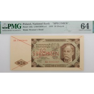 10 złotych 1948 - ser. AA - SPECIMEN