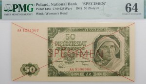 50 zloty 1948 - ser. AA - SPECIMEN
