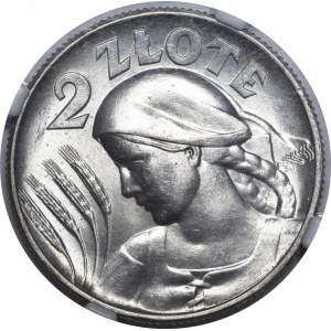 2 złote Kobieta i kłosy 1925 Londyn - kropka