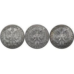 Zestaw 3 sztuki 10 złotych Głowa Kobiety