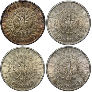 ZESTAW 4 sztuki 10 złotych Piłsudski