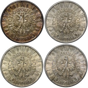 SET of 4 pieces of 10 gold Pilsudski