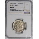 PRÓBA 5 złotych Piłsudski 1934 - SREBRO