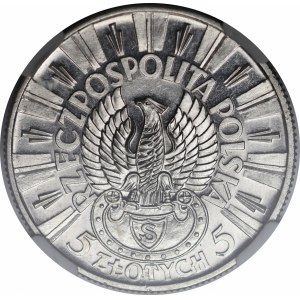 PRÓBA 5 złotych Piłsudski 1934 - SREBRO - LUSTRZANY