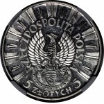 PRÓBA 5 złotych Piłsudski 1934 - SREBRO - LUSTRZANY