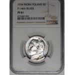 PRÓBA 5 złotych Piłsudski 1934 - SREBRO - LUSTRZANY