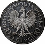 PRÓBA 10 złotych Sobieski 1933 - SREBRO - LUSTRZANY