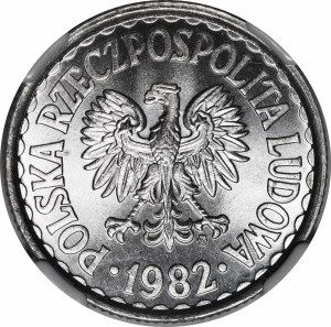 1 zloty 1982 - thick date