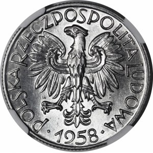 5 złotych Rybak 1958 - bałwanek - PROOFLIKE