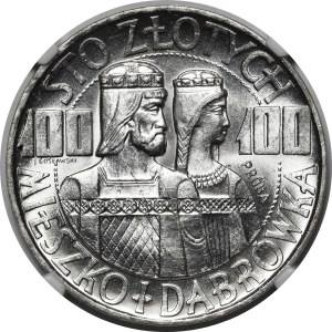 Próba 100 złotych Mieszko i Dąbrówka 1966 - srebro