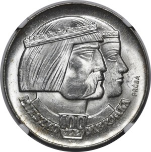 Sample 100 gold Mieszko and Dabrowka 1966 - silver