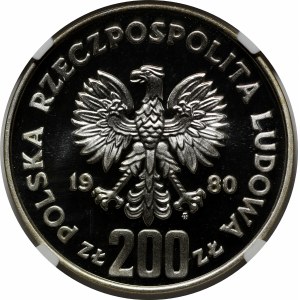 Próba 200 złotych Kazimierz Odnowiciel 1980 - srebro