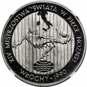 PRÓBA 20000 złotych 1989 XIV MŚ Włochy 1990 - NIKIEL - UNIKAT - BEZ NAPISU PRÓBA